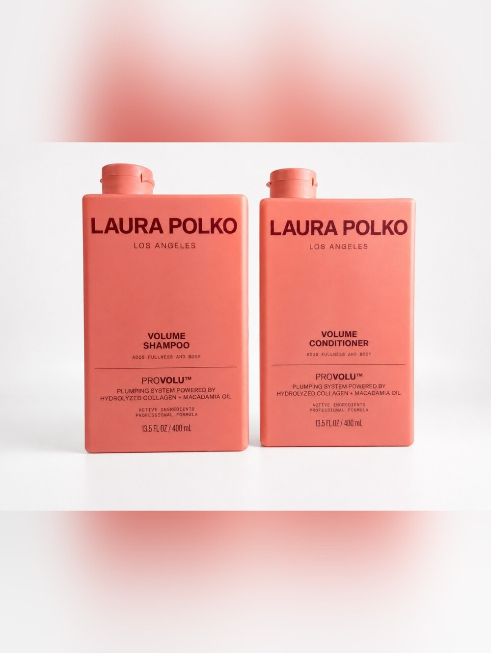 Laura Polko Volume Shampoo & Conditioner - Coral Pink Set 13 5 oz Each